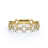 All Girls' Ring - 0.25 carat Circle Dainty Round Cut Moissanite Ring in White Gold - Birthday, Anniversary