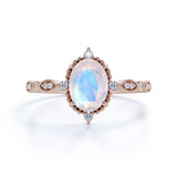 Vintage 1.25 ct Oval Moonstone Engagement Ring