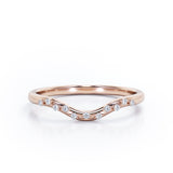 2-Prong Flush 0.10 TCW Curved Wedding Band