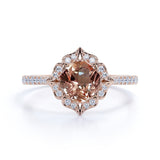 Vintage 1.25 ct Cushion Peach Morganite Engagement Ring