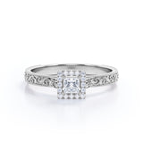 Art Deco 0.50 Ct Princess Cut Diamond Engagement Ring