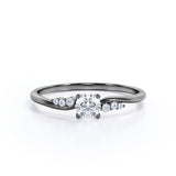 Certified Seven Stone 0.5 Ct Round Lab Diamond Engagement Ring