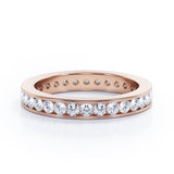 Eternity 0.25 TCW Round Cut Channel Set Stackable Ring