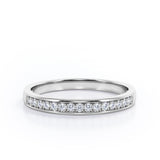 Classic 0.15 TCW Round Brilliant Cut Diamond Pave-Channel Design Wedding Band in 10K Yellow Gold