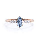 Pave 1.75 Carat Marquise Cut Aquamarine and Diamond 6 Prong Engagement Ring in White Gold