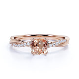 1.25 ct Cushion Morganite Infinity Engagement Ring