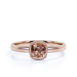 On Sale: 1 Carat Solitaire Cushion Cut Morganite Infinity Engagement Ring in Rose Gold