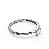 Solitaire 0.5 carat Square Moissanite Engagement Ring - Birthday Gift For Women - in White Gold