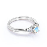 Antique 1.25 ct Round Moonstone Engagement Ring