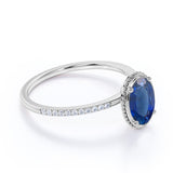 Solitaire 1.15 Ct Oval Cut Lab Sapphire Engagement Ring