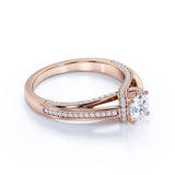 Certified 1 Ct Round Lab Diamond Vintage Engagement Ring