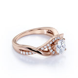 1 Ct Round Cut Diamond Twisted Engagement Ring