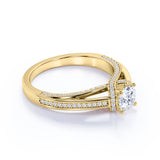 Certified 1 Ct Round Lab Diamond Vintage Engagement Ring