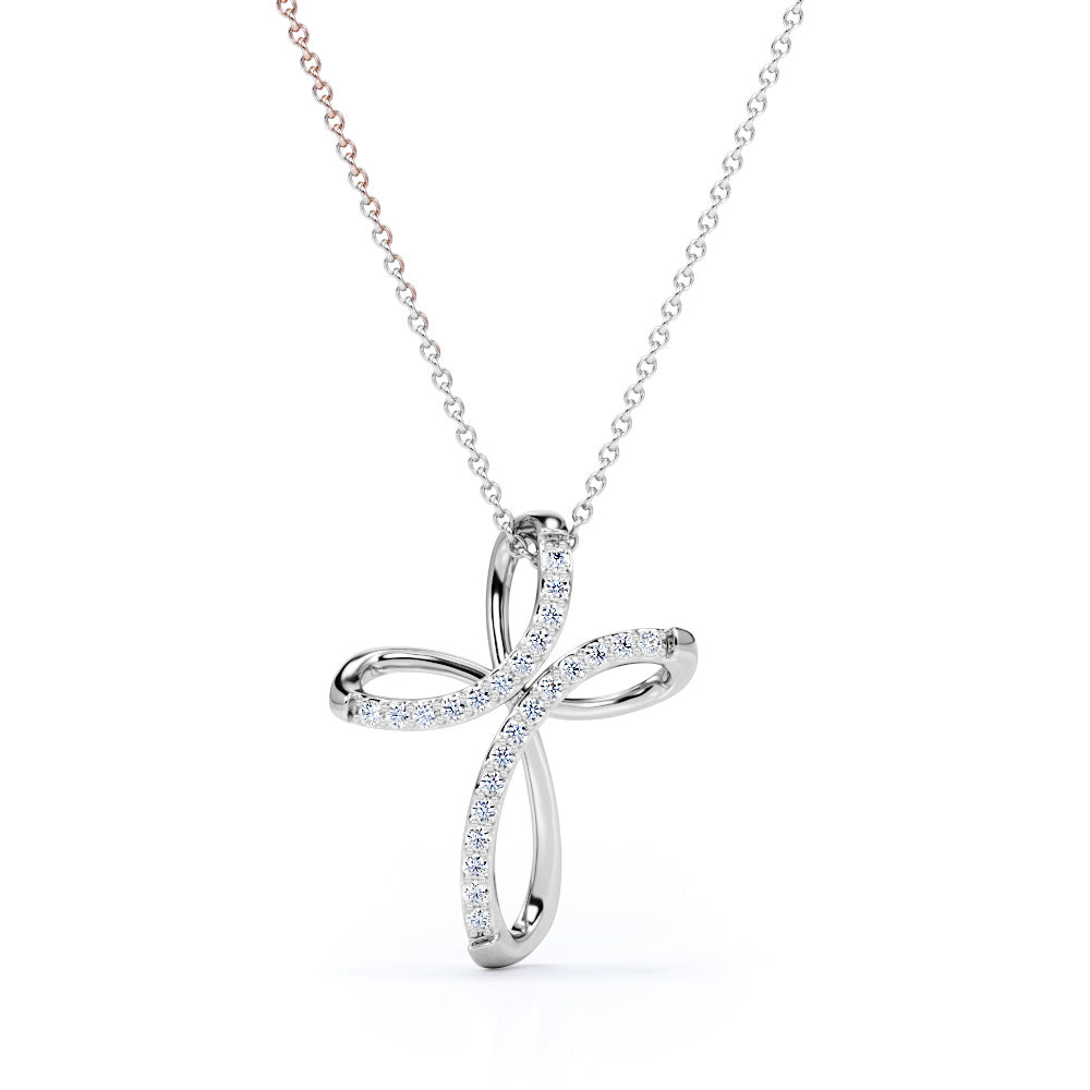 Minimalist 0.30 Carat Round Cut Moissanite Butterfly Pendant Necklace In Rose Gold