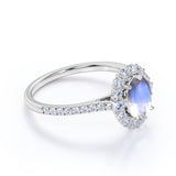1.25 ct Oval Moonstone Halo Engagement Ring