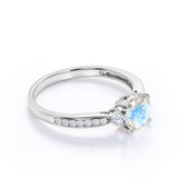 1.25 ct Round Moonstone Antique Engagement Ring