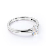 1 Carat Pear Shaped Moonstone Wedding Ring in Rose Gold - Blue Moonstone Ring