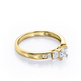 Certified 0.50 Ct Princess Lab Diamond Seven Stone Engagement Ring