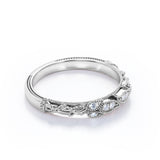 0.25 Carat Round Cut Milgrain Shank Wedding Band