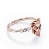Fancy Star 0.6 carat Kite Morganite and Diamonds Engagement Ring in Rose Gold