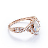 1 ct Teardrop Moonstone Infinity Engagement Ring