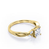 Certified 0.50 Ct Princess Lab Diamond Five Stone Engagement Ring