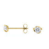 0.50 CT TDW Tension Set - Martini Set  Round Certified Lab Diamond Modern Ear Studs in White Gold