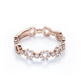 All Girls' Ring - 0.25 carat Circle Dainty Round Cut Moissanite Ring in White Gold - Birthday, Anniversary