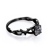 Twig 1.05 ct Round Black Rutilated Quartz Infinity Engagement Ring