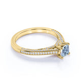 Vintage Style 1.50 Carat Cushion Cut Aquamarine Solitaire Engagement Ring in White Gold