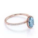 1.25 ct Oval Aquamarine Antique Engagement Ring