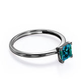 1 Ct Square Lab Alexandrite Solitaire Engagement Ring