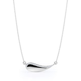Solid Curved 0.15 carat Round Moissanite Pendant with 18k Rose Gold Over Silver Chain Necklace