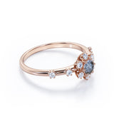 Snowflake 0.58 Ct Round Salt and Pepper Diamond Promise Ring