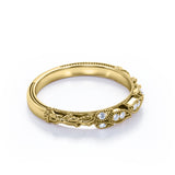 0.25 Carat Round Cut Milgrain Shank Wedding Band