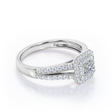 Milgrain 1 Ct Round Diamond Split Shank Engagement Ring