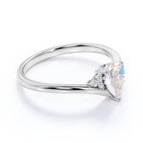 Split Shank 1.75 ct Pear Moonstone Engagement Ring