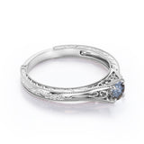 Milgrain 0.50 Ct Round Salt and Pepper Diamond Engagement Ring