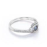 Bypass 1 Ct Round Salt and Pepper Diamond Engagement Ring