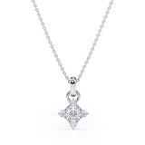Star Prong Set 1.15 Carat Round Cut Certified Moissanite and Diamond Dainty Pendant Necklace in Black Gold