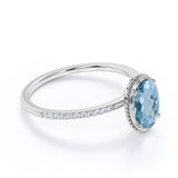 1.25 ct Oval Aquamarine Antique Engagement Ring