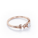 Certified 0.50 Ct Round Lab Diamond Floral Engagement Ring