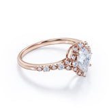 Classic 1.25 Carat Oval Cut Moissanite and Diamond Engagement Ring in 10k Rose Gold Beautiful Ring