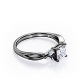 Certified 0.50 Ct Princess Lab Diamond Five Stone Engagement Ring
