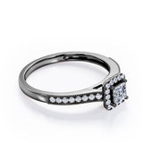 Certified 0.50 Ct Princess Lab Diamond Antique Engagement Ring