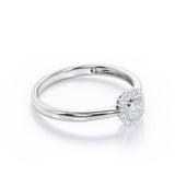 0.50 Ct Princess Cut Diamond Halo Engagement Ring