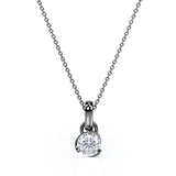 Martini Set 1 Carat Round Certified Moissanite Tension Back Solitaire Pendant Necklace