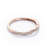Milgrain Edged Curve 0.15 TCW Pave Wedding Band