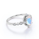 Vintage 1.25 ct Oval Moonstone Engagement Ring