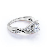 1 Ct Round Cut Diamond Twisted Engagement Ring